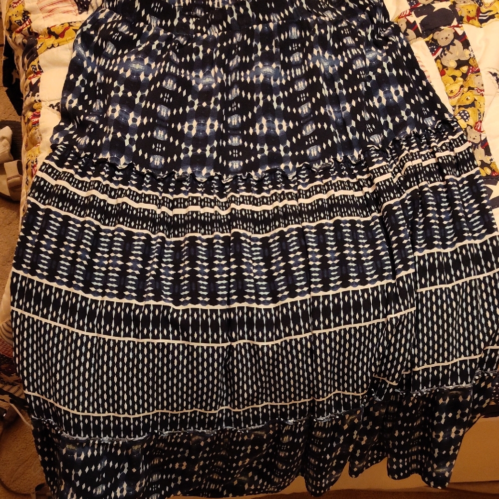 Lane Bryant Navy and White Maxi Skirt